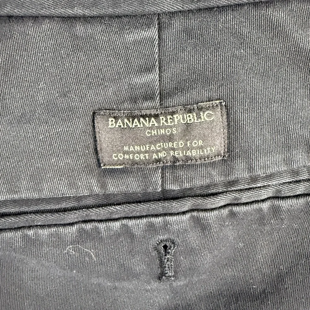 Banana Republic Rapid Movement Chino Pants 34x34 Fit (34x32) Black Tapered Fit